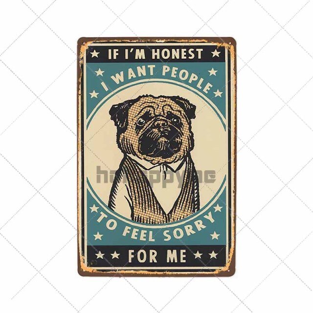 Dog Adopt Tin Sign Metal Poster