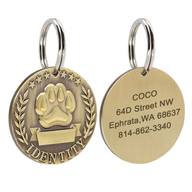 Custom Engraved Dog ID Tag Stainless Steel Dogs Name Tags