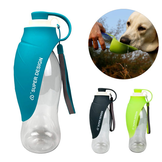 Portable Dog Water Bottle Soft Silicone Leaf Design