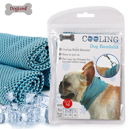 Ice Cooling Dog Bandana Scarf Collar