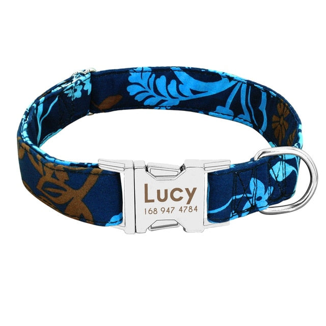 Dog Collar Personalized Nylon Engrave Name ID