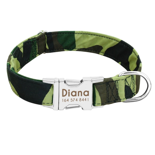 Dog Collar Personalized Nylon Engrave Name ID