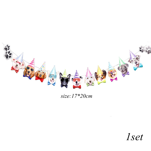 Balloons Cute Dog Banner Colorful for Dog Party