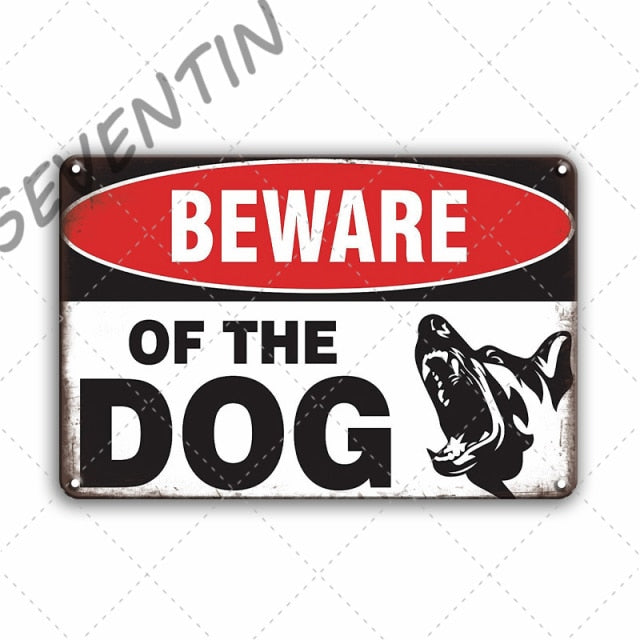 Beware of Dog Sign Poster