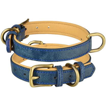 Leather Collar Double D-ring Dog Control