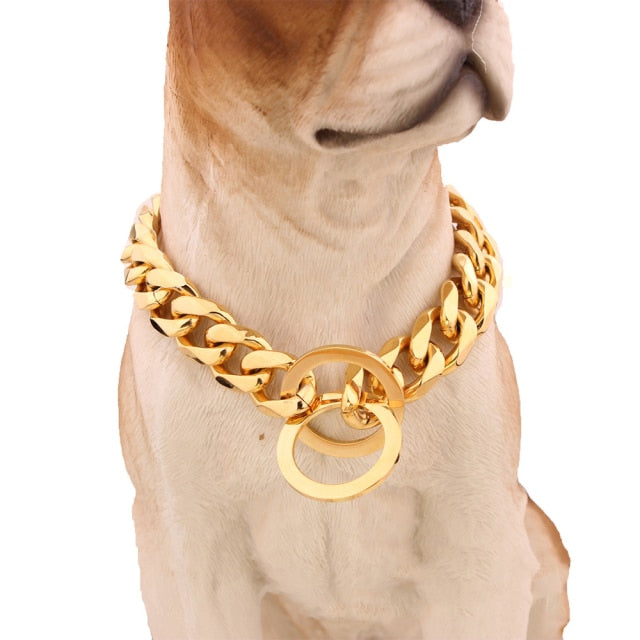 Solid Dog Chain Collar Stainless Steel Necklace