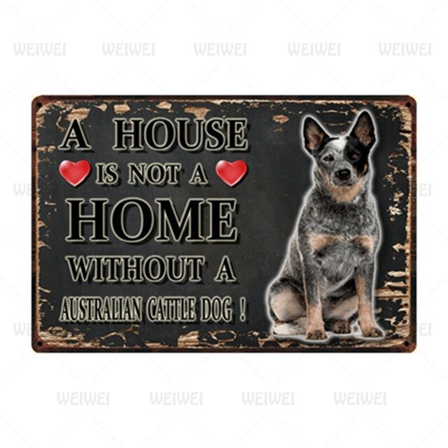 Dog Boxer Metal Sign Poster Home Decor