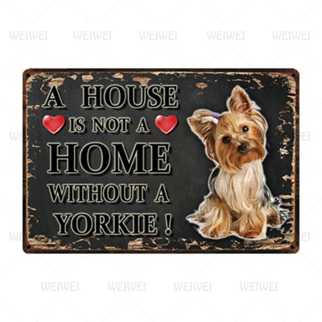 Dog Boxer Metal Sign Poster Home Decor