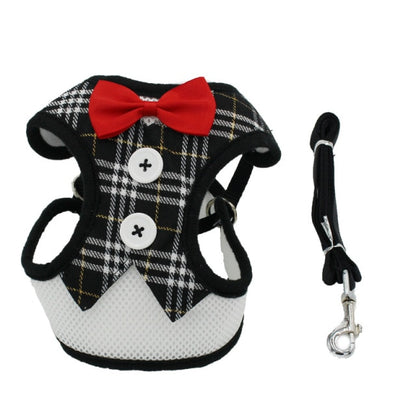 Puppy Cat Harness and Leash Set Dress Bow