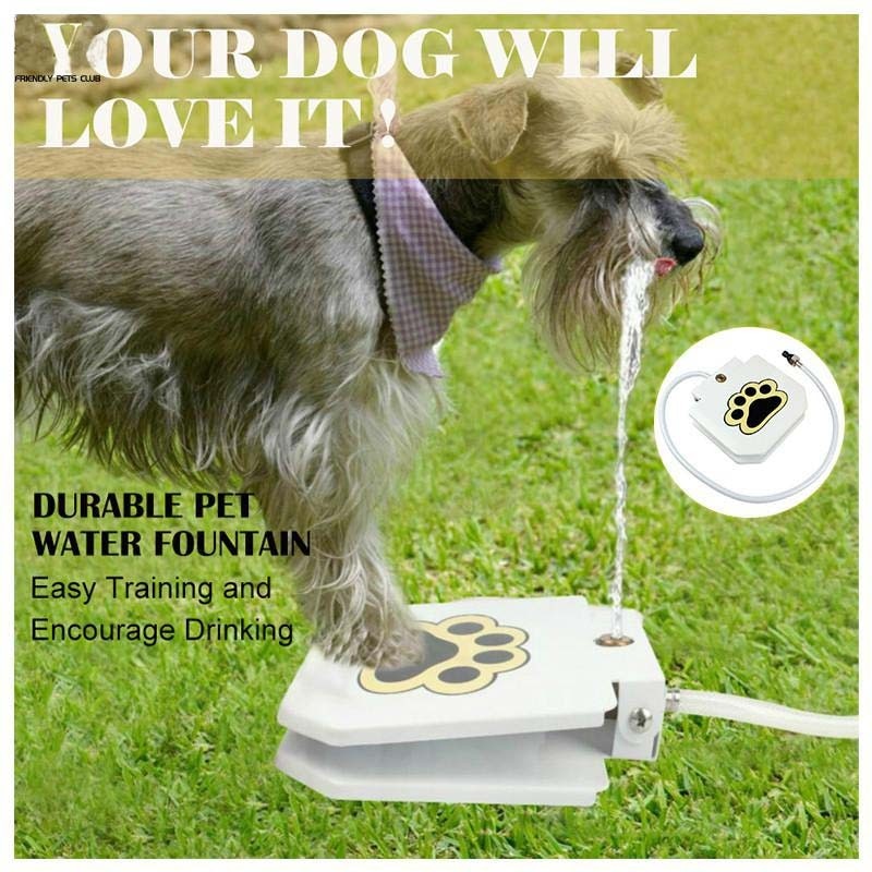 Outdoor Automatic Dog Water Fountain Step On Toy Dog