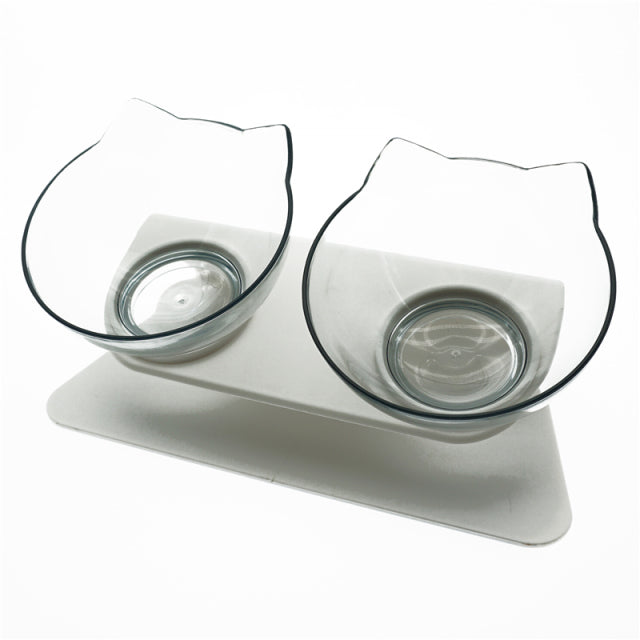 Double Transparent Non-Slip Food Bowl For Dogs