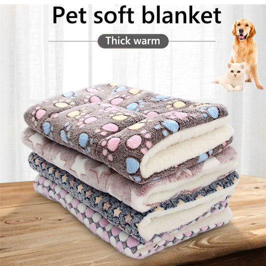 Soft Flannel Thickened Pet Soft Fleece Pad Blanket Bed Mat - Dog Bed Supplies