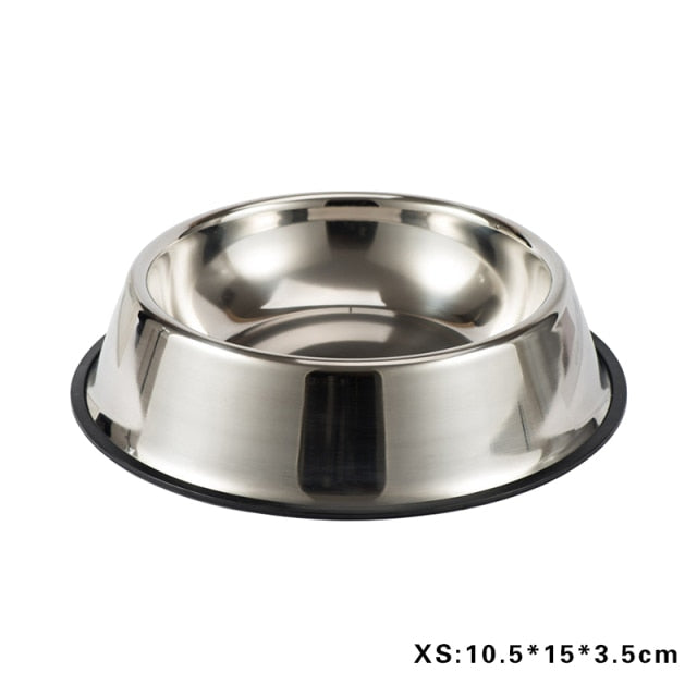 Dog Bowl Non-slip Durable Anti-fall Feeding Bowls Stainless Steel Feeder