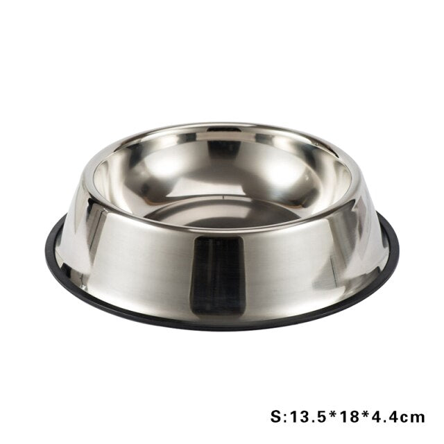 Dog Bowl Non-slip Durable Anti-fall Feeding Bowls Stainless Steel Feeder