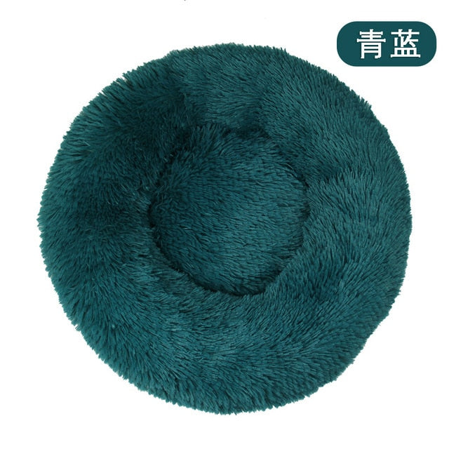 Large Round Coral Fleece Soft Long Plush Pet Mats - Dog Bed Supplies
