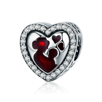 Dog Heart Charm Beads Pendant
