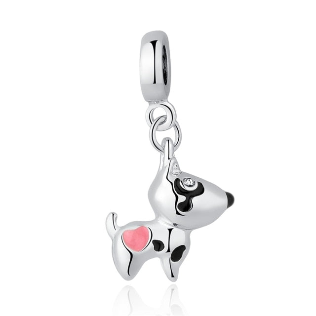 Dog Heart Charm Beads Pendant