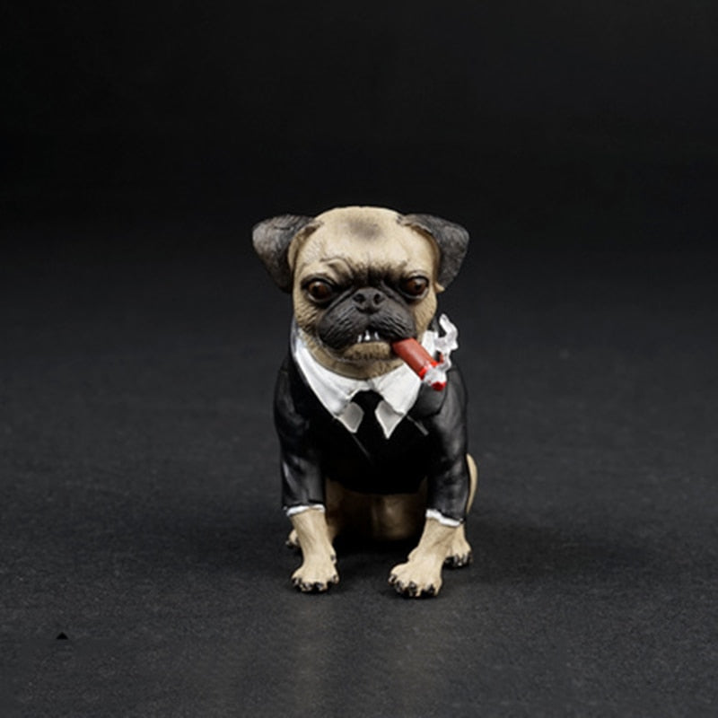 Pug Dog With Cigar Figures Scene