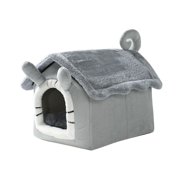 Foldable Puppy House With Mat Little Bed