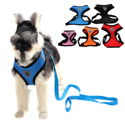 Breathable Mesh Harness and Leash Small Dog