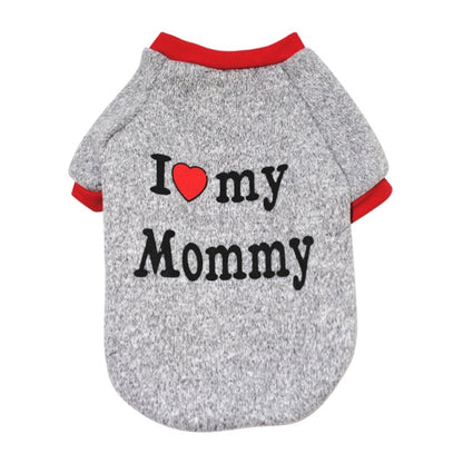 Dog Casual Clothing I Love Mommy Print T-Shirt