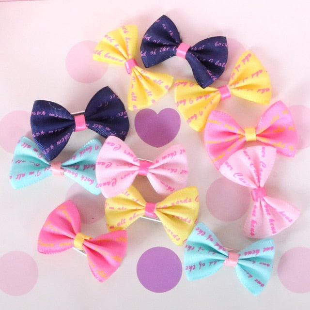 Floral Solid Cotton Bow Flower Hairpins