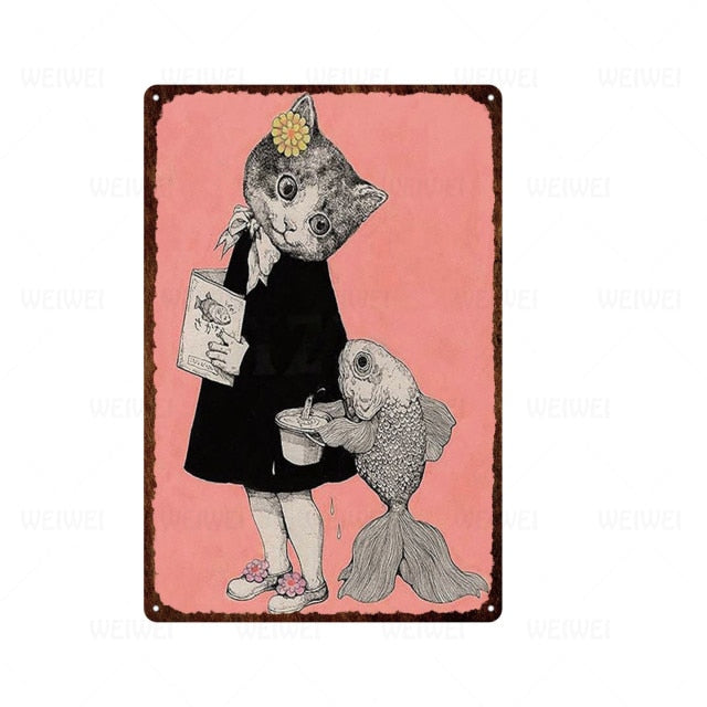 Dog Black  Poster Tin Signs Wall Plaque