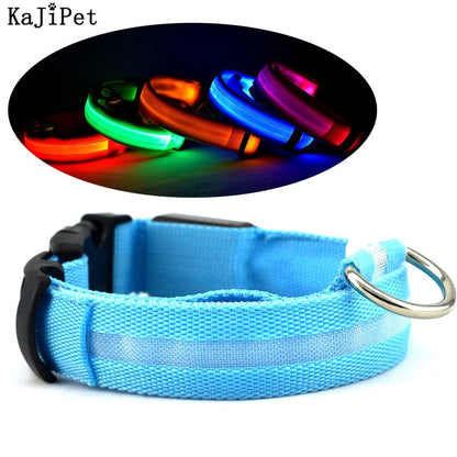 LED Dog Collar Luminous Nylon Glowing