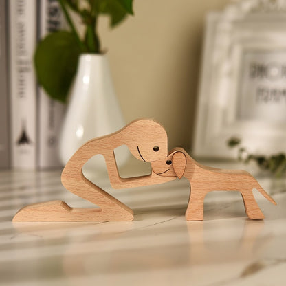 Puppy Wood Dog Craft Figurine