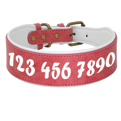 Leather Wide Padded Pet ID Collars