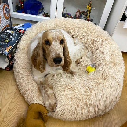 Super Large Dog Bed Long Plush Round Bed Mats Kennel