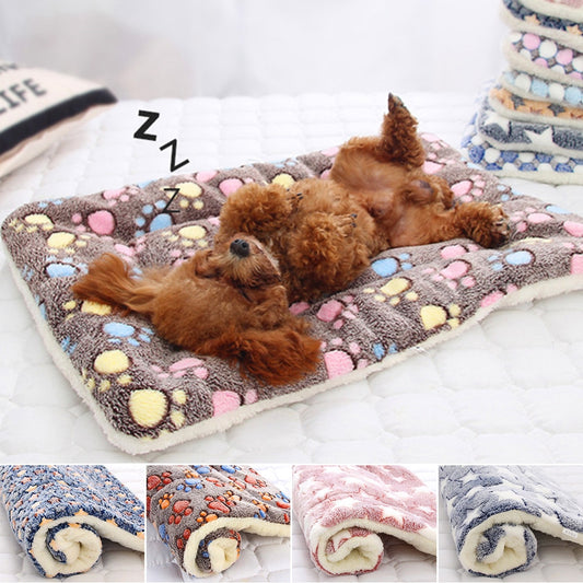 Soft Dog Mat Flannel Thickened Warm Bed Mat For Puppy Dog