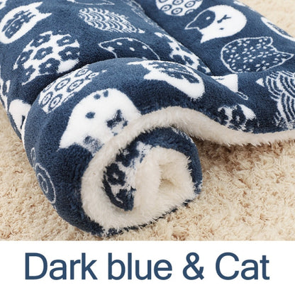 Soft Dog Mat Flannel Thickened Warm Bed Mat For Puppy Dog