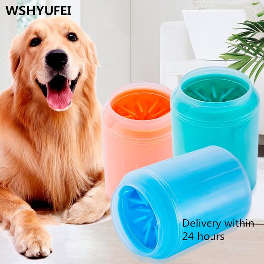 Dog Paw Cleaner Cup Soft Silicone Combs Portable Outdoor Pet towel