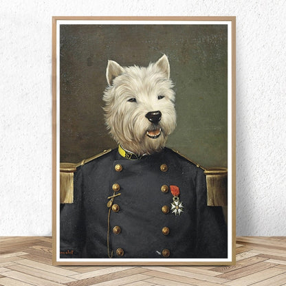 Retro Nostalgia Poster Dog Animal Lady Canvas