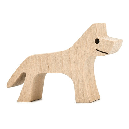 Wooden Dog Decoration Craft Figurine