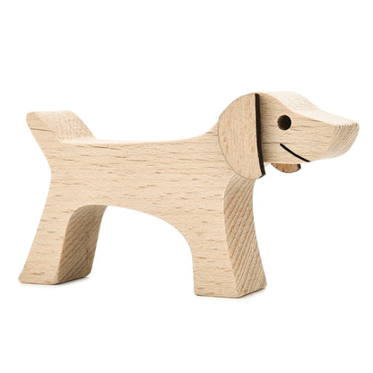 Wooden Dog Decoration Craft Figurine