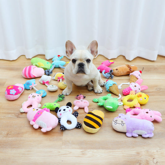 Cute Plush Dog Toys Stuffed Tugging Chew