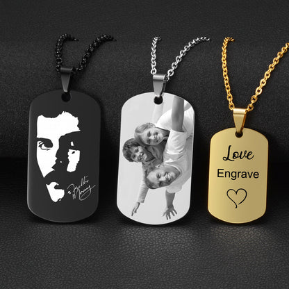 Custom Pictures Necklace Pendant Dog ID Tag