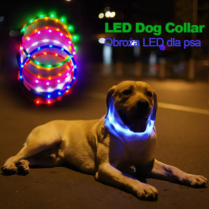 Pet Collar LED USB Silicone Night