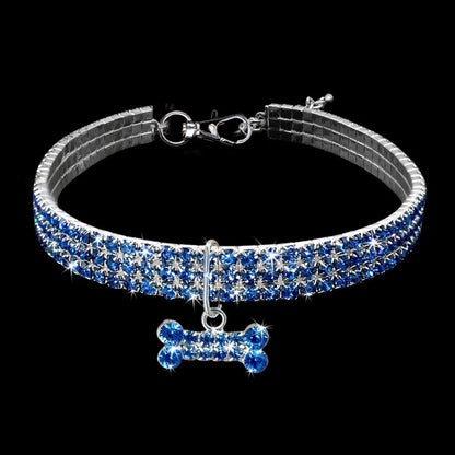 Diamond Dog Collar Leashes Pet Necklace Alloy Diamond Accessories