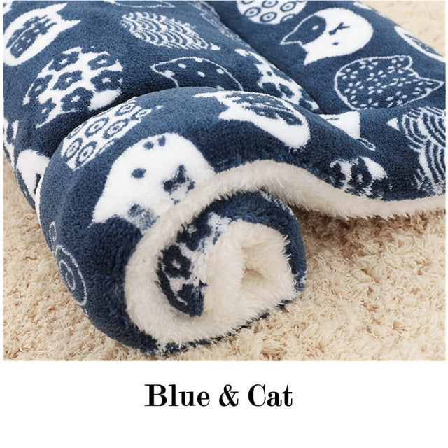Soft Flannel Thickened Pet Soft Fleece Pad - Dog Bed Supplies