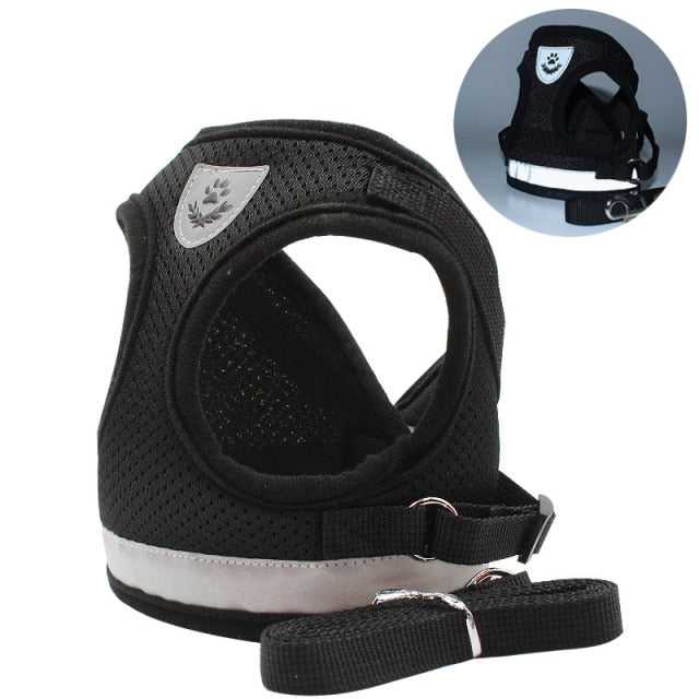 Breathable Harness And Leash Vest Adjustable Easy Control
