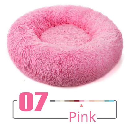 Pet Dog Bed Long Plush Round Soft Fluffy  Bed Cushion - Dog Bed Supplies