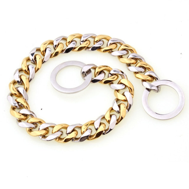 Stainless Steel Dog Collar Gold Chain