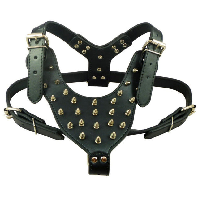 PU Leather Dog Harness For Pitbull Big Dogs