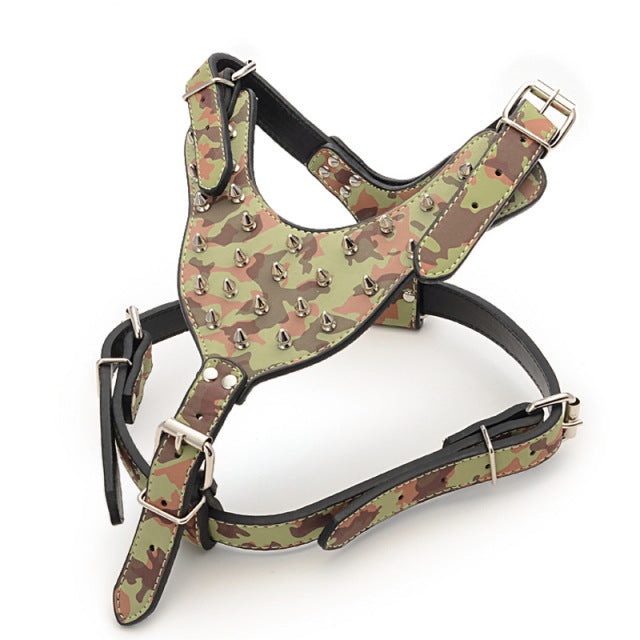 PU Leather Dog Harness For Pitbull Big Dogs