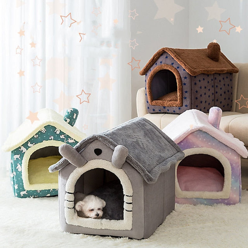Foldable Deep Sleep Pet House Winter Warm Cozy Kennel - Dog Bed Supplies