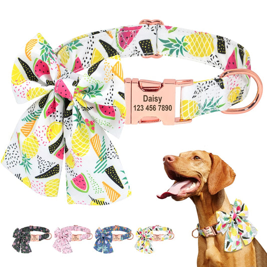 Personalized Dog Cat Collar Bowknot
