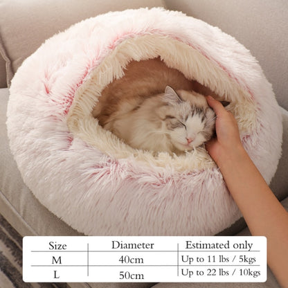 Cave Bed Hooded Donut Cozy Soft Plush Dog Bed